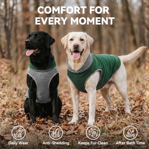 Image of cyeollo 2 Pack Fleece Dog Sweater Pullover Lightweight Reflective Jacket
