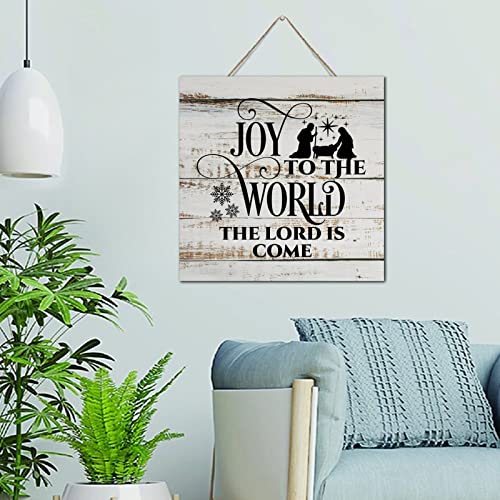 Panneau mural en bois rétro Joy to The World cadre déco maison salon et bain