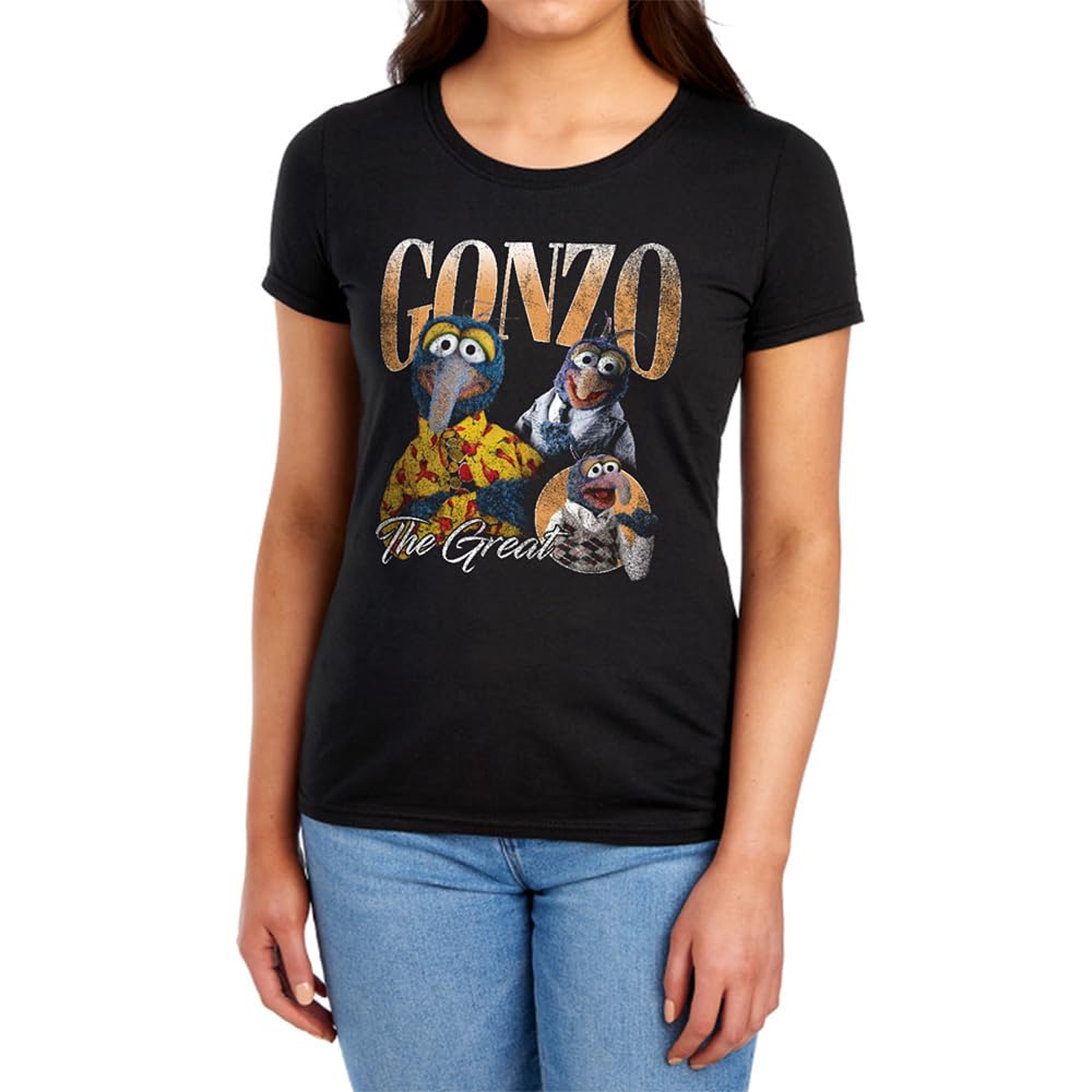 Disney Women's Black The Muppets Gonzo Homage T-Shirt, In | Size: Medium