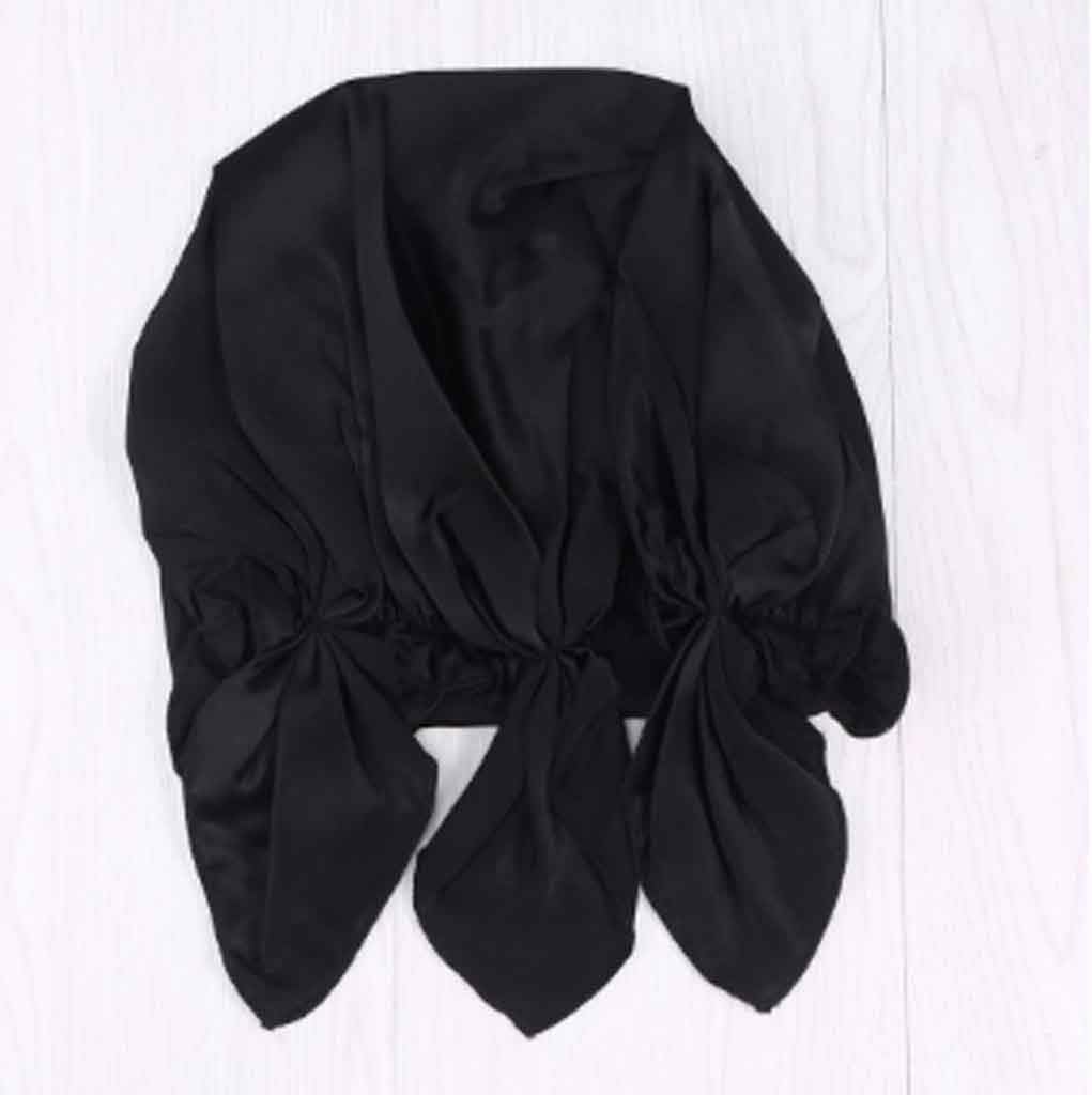Silk Night Sleeping Cap Long Hair Bonnet Smooth Soft Hat for Women Girls Easy to Use Fabric(D)