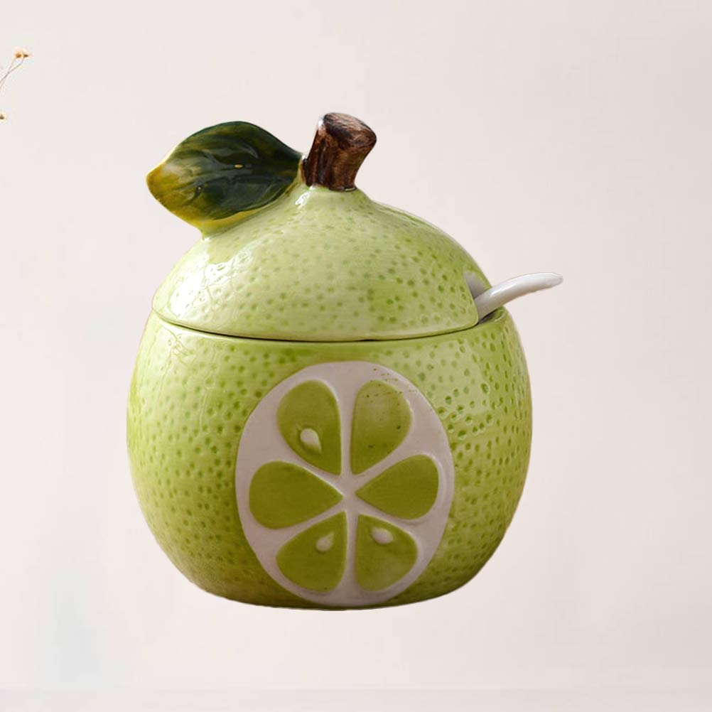 Barattoli per spezie, contenitori da Cucina, Barattolo per condimenti in Vetro, Barattolo per spezie, zuccheriera in Ceramica a Forma di Frutta, saliera, Barattolo per co