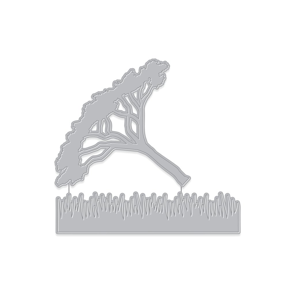 Paper Die Cut, Thorn Tree & Grasses