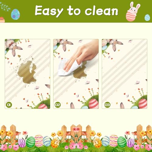 Image of Childom 3 Pack Easter Decorations Easter Tablecloths Disposable Plastic Tablecloths 54 inchx108 inch Bunny Table Cloths Rectangle Tables for Party Supplies,Holiday Table Covers for Home Dinner Outdoor Picnic