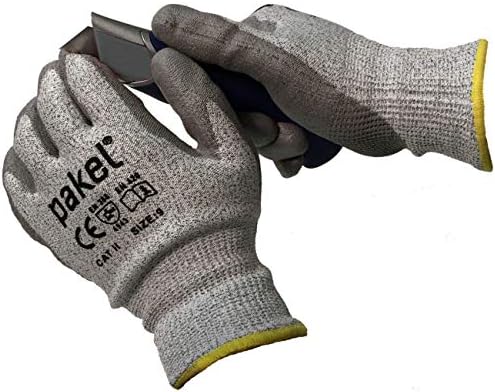 Pakel High Performance En388 CE Level 5 Cut Resistant Knit Wrist Gloves (Size 9 / Large / 10 Pairs)