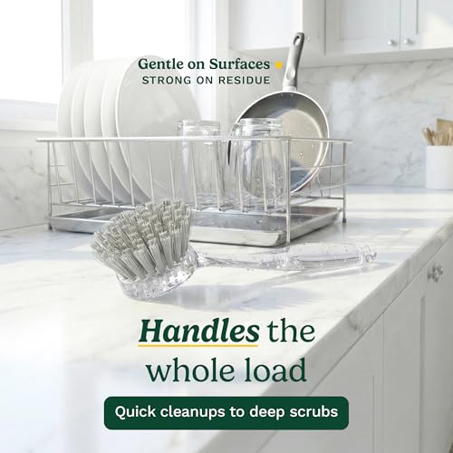 Image of Cuisinart Dish Brush with Handle 2 Pack - Kitchen Scrub Brush for Dishes, Pots & Pans, Non-Scratch Dish Scrubber, Firm Bristles for Sink & Cookware, Comfortable Grip for Everyday Cleaning