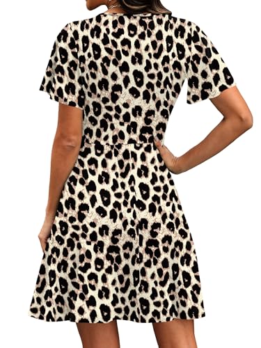 Image of RUMIA Women Casual Dresses Wrap V Neck Dress A-Line Summer Sundress Fashion