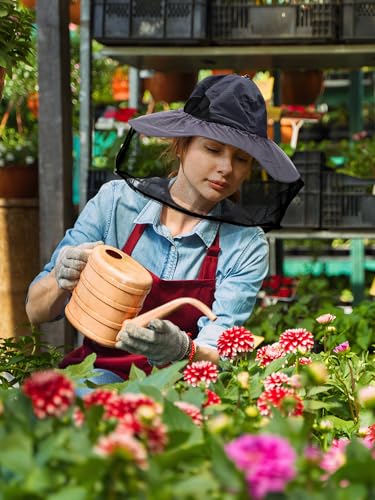 Geyoga 2 Piezas Mosquito Red de Malla para Cabeza Cubierta Sombrero Protección para Cara Red Antimoscas para Pesca Exterior Senderismo Jardinería Apicultura, Negro miniatura 5