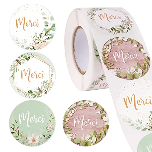 500pcs 4cm Autocollant Merci Nouveau Style,Stickers Merci, Thank You Stickers, Sticker Étiquette Décoration Cadeau, Mariage Fête,Enveloppe