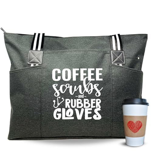 Bolso Tote para enfermera grande con cremallera y bolsillos miniatura 1