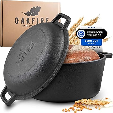 Oakfire Gusseisen Topf 2in1 mit Pfanne Cover
