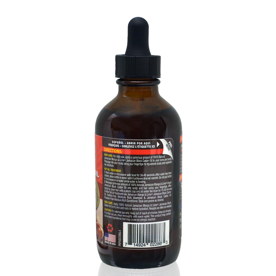 Jamaican Mango & Lime Black Castor Oil - Argan, Organic, 118 ml (Pack of 1)