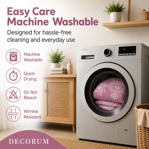 Image of DECORUM Glace Cotton Single Bedsheet with 1 Pillow Cover | Soft, Durable, Lightweight & Skin-Friendly Fabric| Suitable for Single /Diwan Bed Size