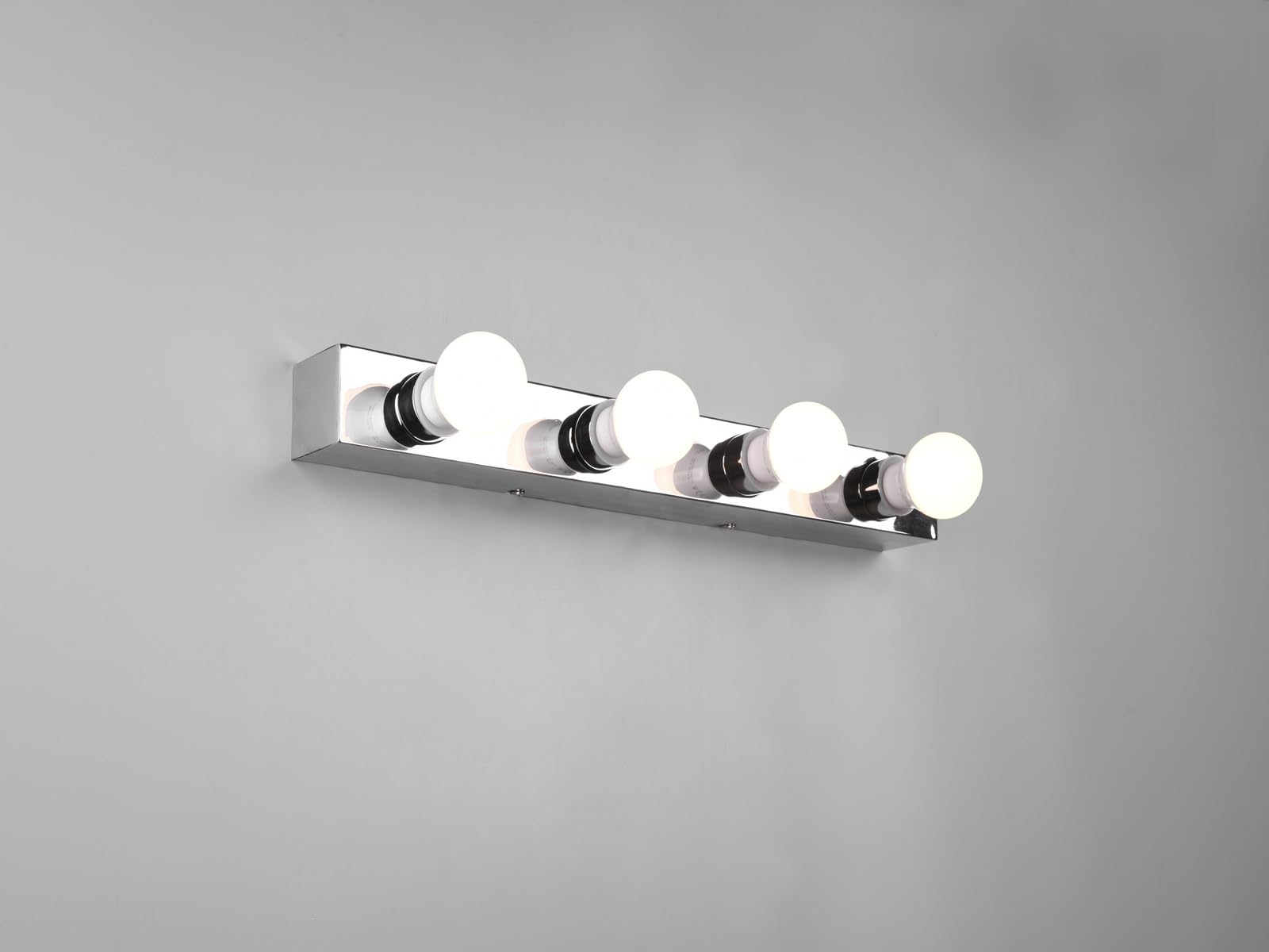 LED Retro Badezimmer Wandleuchte in Silber Chrom, Breite 55cm