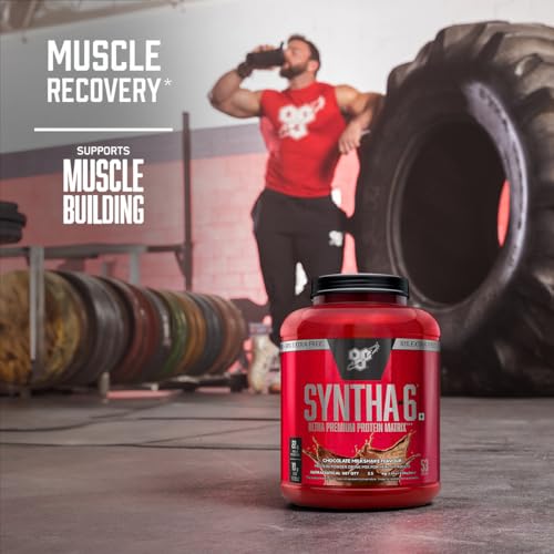 Image of BSN Syntha 6 Protein Powder - 5 lbs+10% Extra, 2.5 kg (Chocolate Milkshake), Ultra Premium Protein Matrix (Whey Protein, Micellar Casein), for Muscle Recovery. Vegetarian.