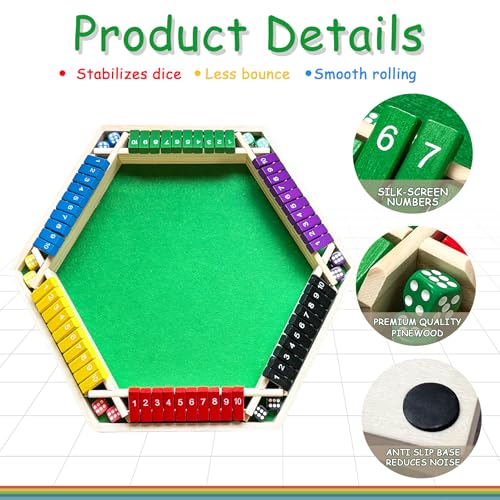 Juego de Mesa Shut The Box para 6 Jugadores miniatura 3