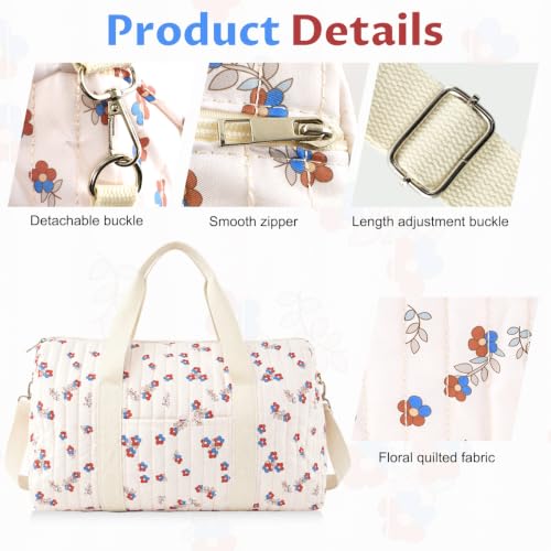 Image of PALAY Travel Bag for Women Flowers Polyester Bags for Gym, Duffle, Mom