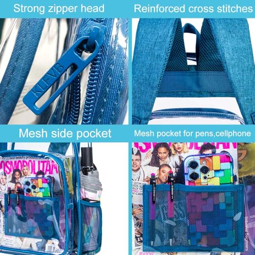 Image of AGSDON Clear Backpack, Heavy Duty Transparent Bookbag, See Through PVC Backpacks for Women Men