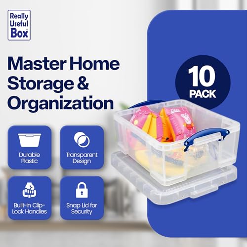 Image of Really Useful Box 17L Plastic Storage Bins, 10 Pack