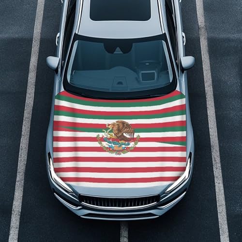 Image of Mexico Eagle Hood Wraps for Cars Hood Wrap Protector Washable Car Hook Elastic Fabrics Can be Washed Hook Wraps