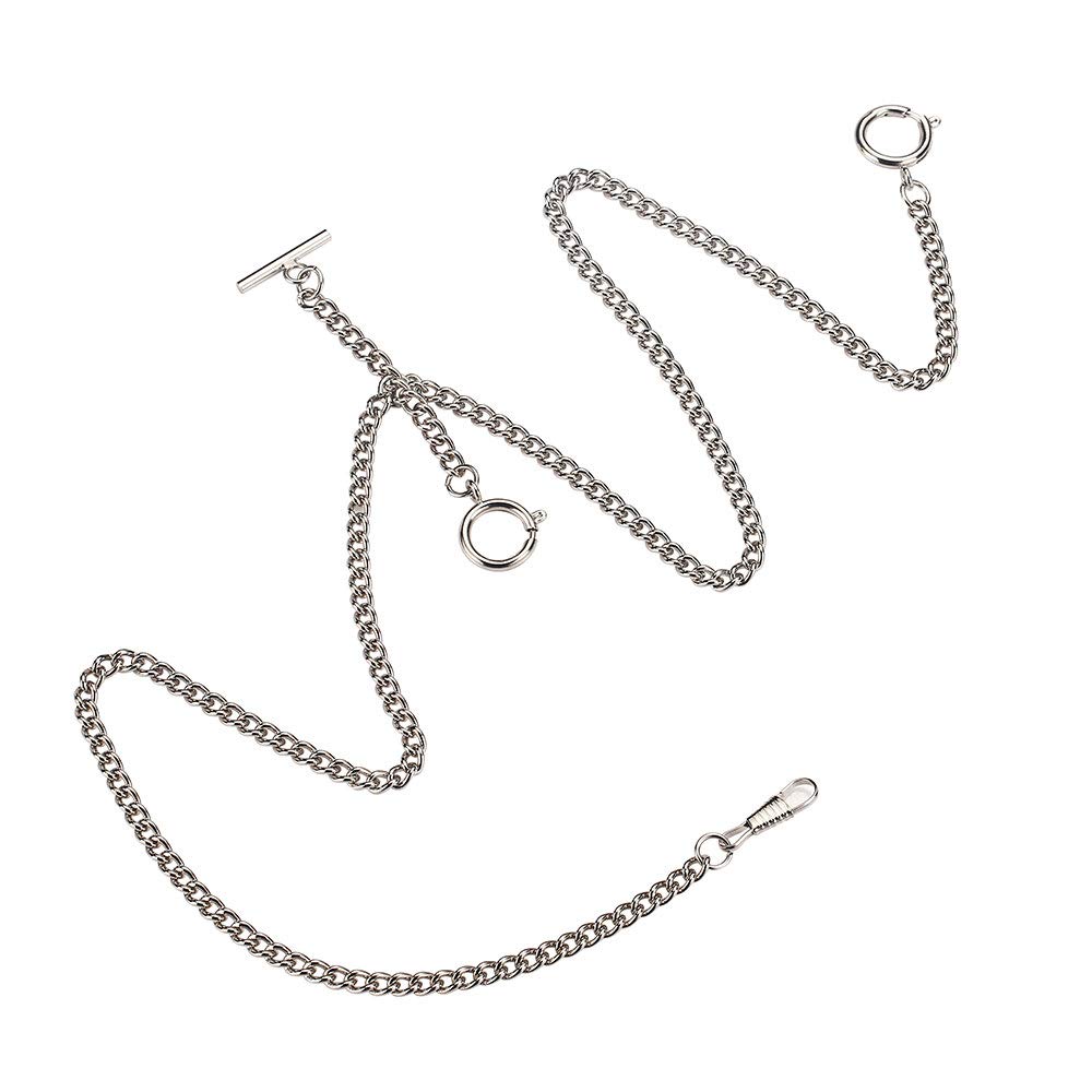 BOSHIYA Albert T-Bar Pocket Watch Chain Plated Single Chains