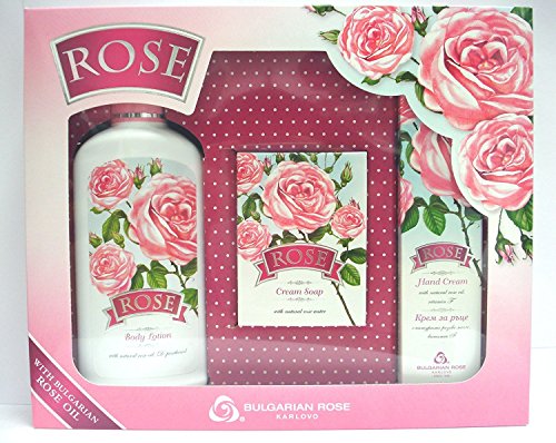 ROSE Set of three cosmetic products- with natural rose oil
