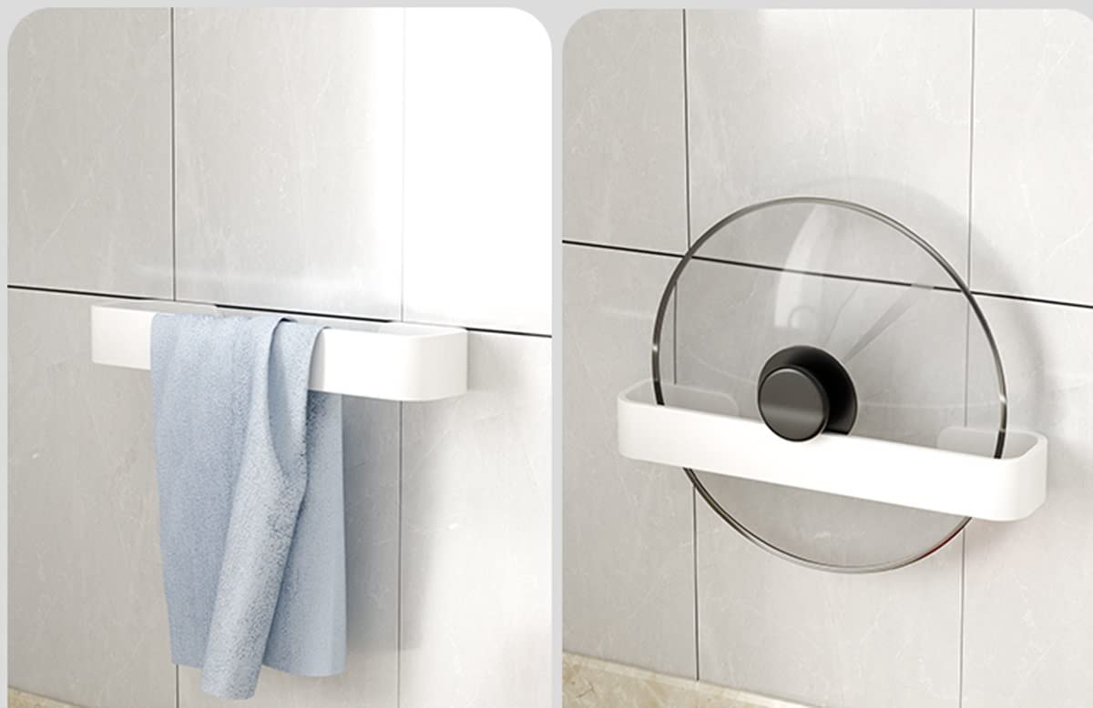 Toallero Toallero Toallero De Acero Inoxidable 304 Estante De Riel Montado En La Pared para Baño Cocina Paños para Platos Percha Varilla Única A Prueba De Agua Y Óxido (Color: Blanco, Tamaño: 50 Cm)
