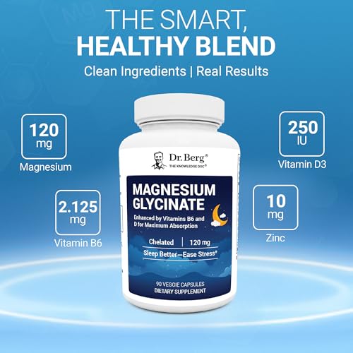 Image of Dr. Berg Magnesium Glycinate 90ct - 4-in-1 Chelated for Muscle, Nerve, Sleep & Stress Support*- w / D3, B6 & Zinc - 4X Lab-Tested - No Fillers - Formulated in USA, GMP-Certified