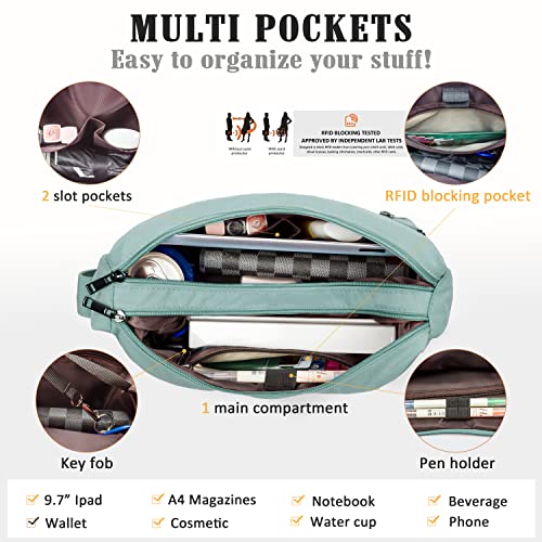 Image of VOLGANIK ROCK RFID Purses for Women Fabric Nylon Multi Pocket Crossbody Bag Ladies Travel Handbag