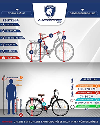 Licorne Bike Stella Premium City Bike in 24.26 and 28 Inch - Bicycle for Girls, Boys, Men and Women - 21 Speed Gear… - Image 8