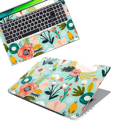 Image of Galaxsia Floral D19 Full Body Vinyl Laptop Skin /Sticker /Cover Upto 15.6 Inches Laptops Laminated-Removable-HD Quality Compatible for Hp-Dell-Sony-Lenovo-Asus etc.(15x10 Inches)
