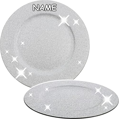 alles-meine.de GmbH Teller/Platzteller Glitzer - Silber Ø 33 cm -...