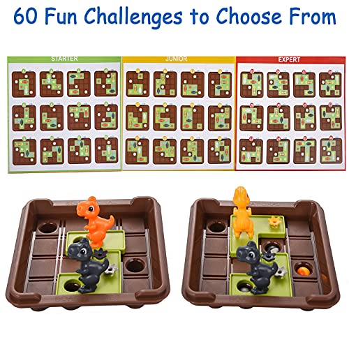 FORMIZON Logik Spiele, Brettspiel mit 60 Herausforderungen, Montessori Spielzeug, Kinder Dinosaurier Spiele, Logikspiele… – Bild 5