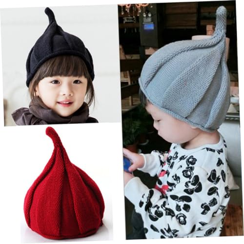 Homoyoyo Pointy Knitted Beanie for Stylish Red Wine Hat for Boys Comfortable Elastic Winter Headwear for Cold Weather Fashion3
