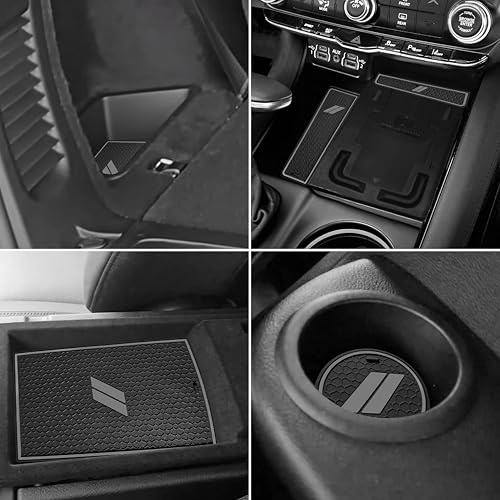 for Dodge Durango Accessories 2021 2022 2023 2024 2025 2026 (7 Seats Version) Center Console Liner Mat Cup Holder Insert Coasters Pads Door Slot Liners Non-Slip Anti Dust Interior 27Pcs Set (Gray) by SENSHINE - Used condition - Image 2