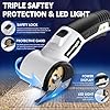 GlimHirVox Electric Box Cutter for Cardboard, 4.2V Cordless Electric Scissors up to 1/4”, Cordless Cardboard Cutter with 2 Titanium Blades, with Safety Lock & LED, for Fabric, Leather, Plastic, Carpet #3
