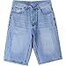 IDEALSANXUN Jorts Men Denim Shorts Baggy Jean Short Men Loose Fit Hip Hop 3/4 Jeans Pants, Light Blue, 42