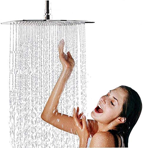Cocoarm 50 x 50cm Pommeau de douche carré encastrable tête de douche Douche de tête de pluie Pomme de Douche de tête Cascade, cascade carrée Tête Douchette Carré,...