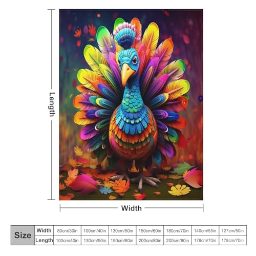 Manta de forro polar de pavo real de 150x200 cm para cama 6