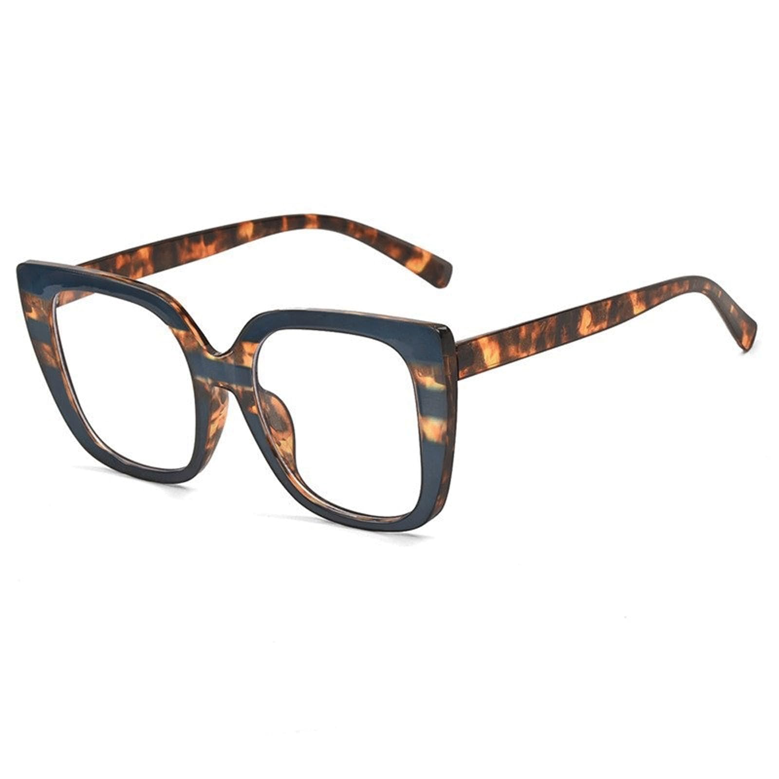 KLJUddGY Unique Eyewear Frames Non Prescription Eyeglasses Full Rim Spectacles for Computer Anti-Blue Light Glasses Reading Glasses(Blu)