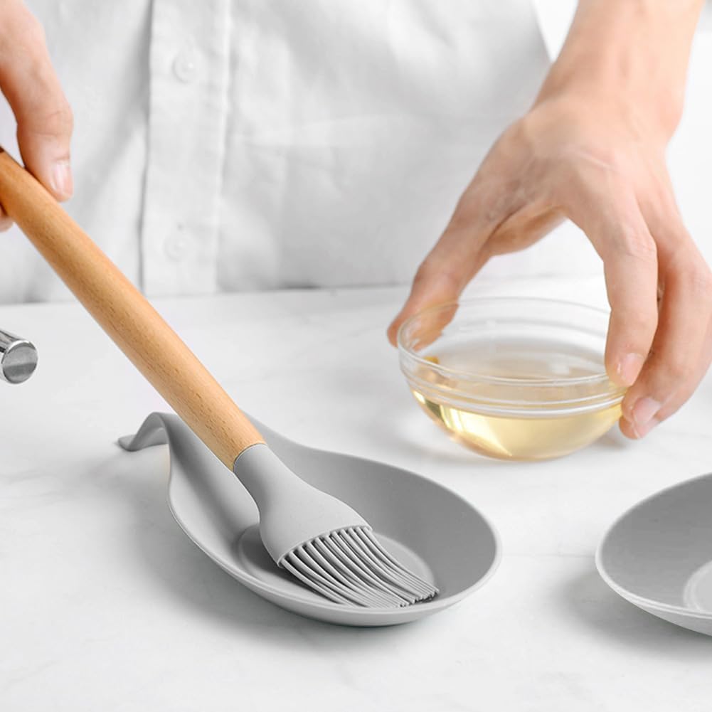 3-Pack Small Silicone Spoon Rest Set (7.87") - Heat Resistant, Stovetop & Kitchen Counter Safe, Perfect for Coffee & Cooking Spoons