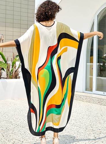 Caftans for Women Beach Cover Up Swimsuit Coverups Swimwear Tropical Dresses 2025 Summer Kaftan Dress3