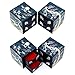 MADDesign Mother of Pearl Twin Cubes Lacquered Jewelry Box Crane Pine Tree Blue