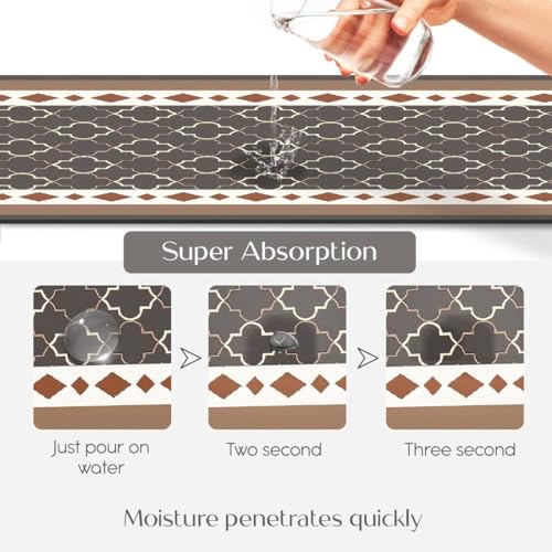 Image of Kitchen Anti Slip Mat for Floor, Waterproof Washable Kitchen Mats, Non Slip Kitchen Floor Mats for Home, Soft Mats for Kitchen, Kitchen Mats for Floor Anti Slip (MORROCON- JHALI)