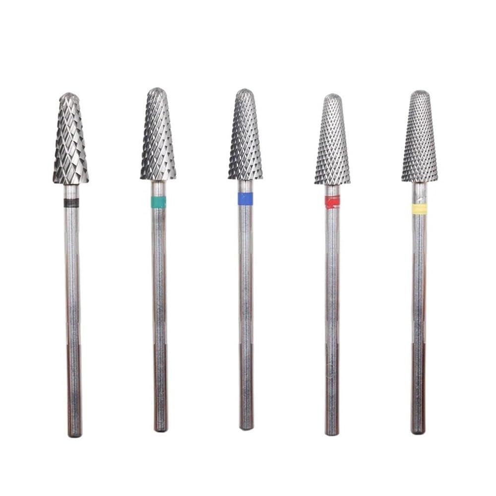 Broca Profesional for Uñas De Carburo De Tungsteno Con Forma De Paraguas for Eliminación De Cutículas Y Trabajos De Detalle De Uñas(5pcs)