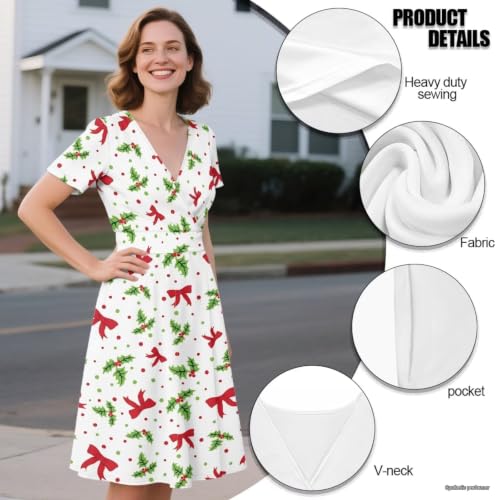 Image of Women's Summer Dresses Short Sleeve Formal Dresses with Pockets | Lightweight polyester fabric delivers cool airflow during hot summer outdoor activities