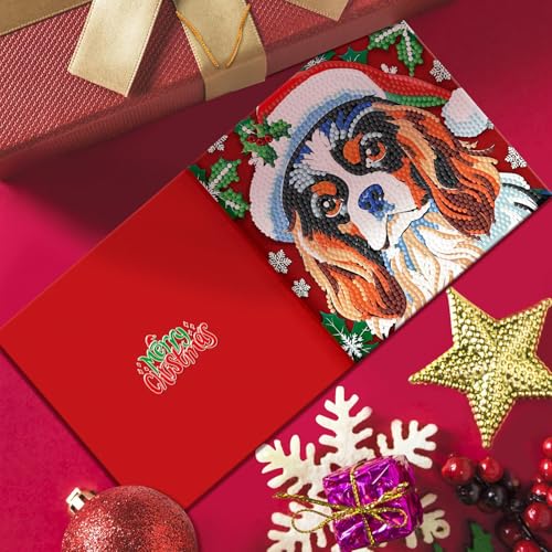 Tarjetas de arte de gemas navideñas ideales para regalar a abuelos y amigos 4