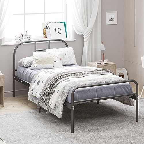Panana Single Metal Bed Frame 3ft Modern Style Single Bed with Large Underbed Storage For Adults Kids Steel(Black,3FT)