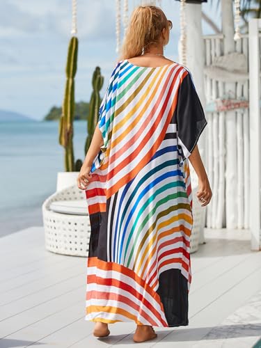 Image of Kaftan Dresses for Women Plus Size Bathing Suit Cover up Caftan Maxi Beach Dresses
