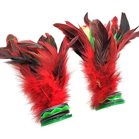 YANGWEN Kick Shuttlecock,2pcs Colorful Chinese Jianzi Feather Kicking Shuttlecocks,For Foot Exercise Sports Game Cover