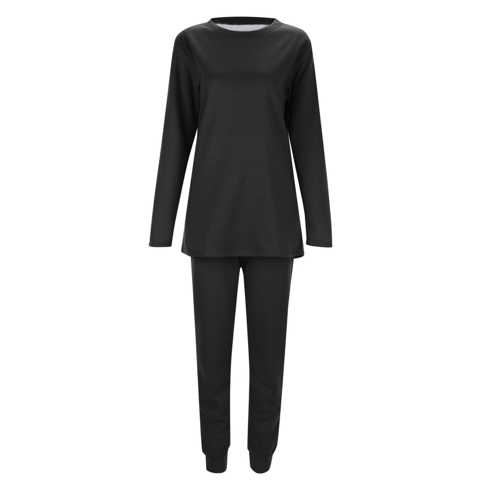 Ensemble Hiver Femme - Confortable Classique Sportswear Manches Longues Sport Fitness Ensemble Jogging Souple Décontracté Tracksuit Léger Elastique Sweat+Pantalon Automne Hiver Coton Survetement Femme